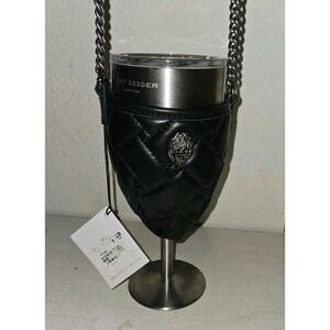 Authentic KURT GEIGER Leather/metal Tumbler Wine Glass crossbody
